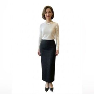 Elegant Black Dotted Women's Long Skirt